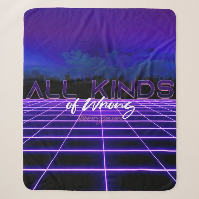 SlipperyJoe's all kinds wrong bold 3D text retro 1 Sherpa Blanket (Front)
