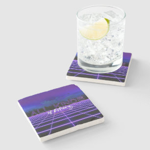 SlipperyJoe's all kinds wrong bold 3D text retro 1 Stone Coaster