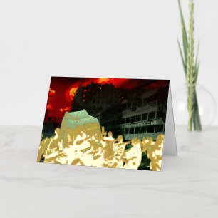 SlipperyJoe's apocalyptic Halloween scene large gr Foil Holiday Card