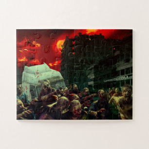 SlipperyJoe's apocalyptic Halloween scene large gr Jigsaw Puzzle