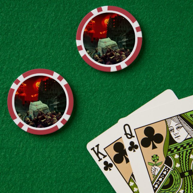 SlipperyJoe's apocalyptic Halloween scene large gr Poker Chips (Poker Table (Double))