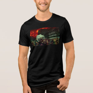SlipperyJoe's apocalyptic Halloween scene large gr Tri-Blend Shirt