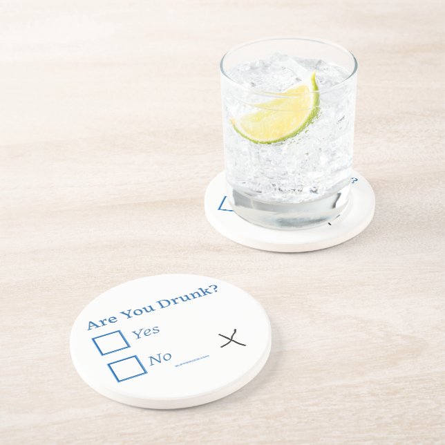 SlipperyJoe's Are You Drunk check boxes checkmark  Coaster (Side)