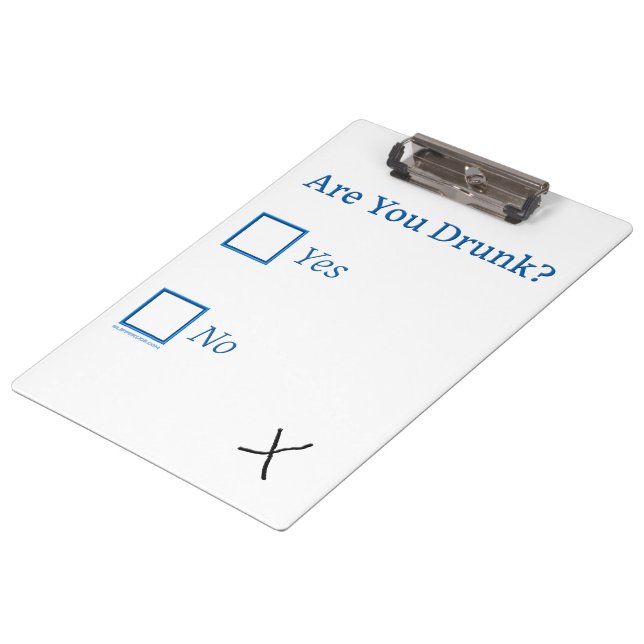 SlipperyJoe's Are You Drunk hammered check boxes c Clipboard (Angled)