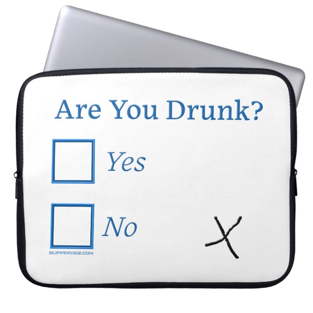 SlipperyJoe's Are You Drunk hammered check boxes c Laptop Sleeve (Front)
