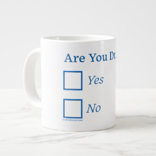 SlipperyJoe's Are You Drunk hammered check boxes c Large Coffee Mug