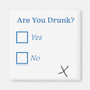 SlipperyJoe's Are You Drunk hammered check boxes c Magnet