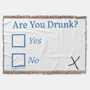 SlipperyJoe's Are You Drunk hammered check boxes c Throw Blanket