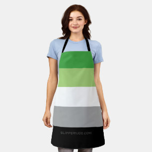 SlipperyJoe's Aromantic Pride Flag gay gifts LGBTQ Apron