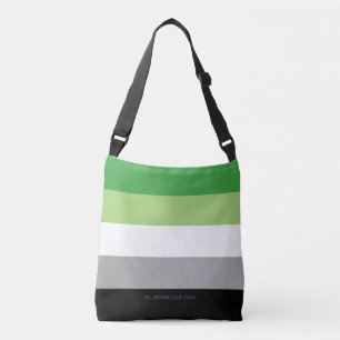 SlipperyJoe's Aromantic Pride Flag gay gifts LGBTQ Crossbody Bag