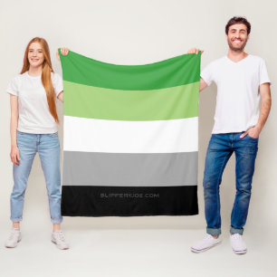 SlipperyJoe's Aromantic Pride Flag gay gifts LGBTQ Fleece Blanket