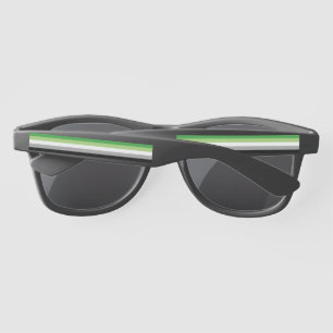 SlipperyJoe's Aromantic Pride Flag gay gifts LGBTQ Sunglasses