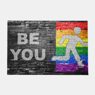 SlipperyJoe's artistic Be You gay pride gifts LGBT Doormat