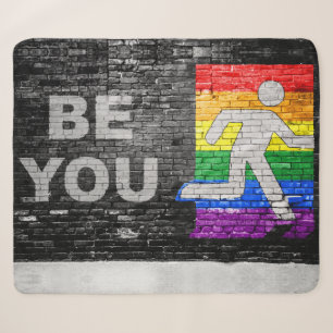 SlipperyJoe's artistic Be You gay pride gifts LGBT Sherpa Blanket
