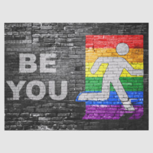 SlipperyJoe's artistic Be You gay pride gifts LGBT Tissue Paper