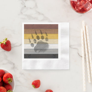 SlipperyJoe's artistic Bear Wood gay gifts Bear Br Napkin
