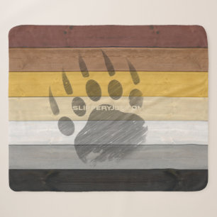 SlipperyJoe's artistic Bear Wood gay gifts Bear Br Sherpa Blanket