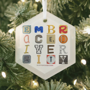 SlipperyJoe's artistic Embrace Diversity gay gifts Glass Ornament