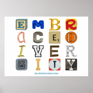 SlipperyJoe's artistic Embrace Diversity gay gifts Poster