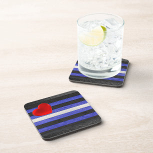SlipperyJoe's artistic Gay Leather Pride flag gift Coaster