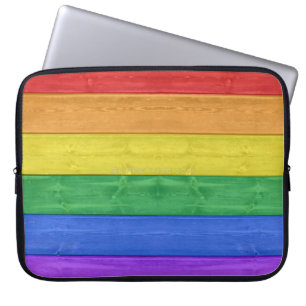 SlipperyJoe's artistic gay pride flag gay gifts LG Laptop Sleeve