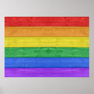 SlipperyJoe's artistic gay pride flag gay gifts LG Poster
