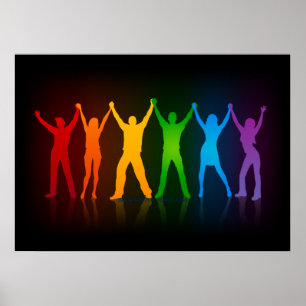SlipperyJoe's artistic gay pride people gay gifts Poster