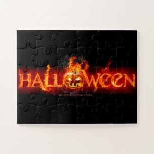 SlipperyJoe's artistic Happy Halloween pumpkin gay Jigsaw Puzzle