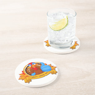 SlipperyJoe's artistic Happy Turkey Day gay pride Coaster