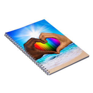 SlipperyJoe's artistic Hearted hands gay pride gif Notebook