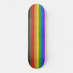 SlipperyJoe's artistic Inclusive gay pride flag wo Skateboard