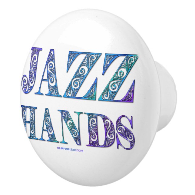 SlipperyJoe's artistic Jazz Hands vibrant colours  Ceramic Knob (Right)