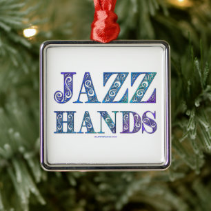 SlipperyJoe's artistic Jazz Hands vibrant colours  Metal Ornament