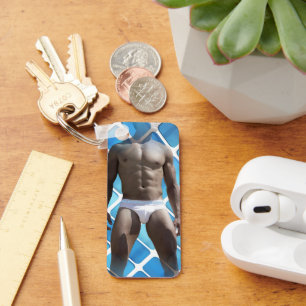 SlipperyJoe's artistic Man gay pride gifts LGBTQIA Keychain