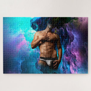 SlipperyJoe's artistic Man underwear bulge gay pri Jigsaw Puzzle