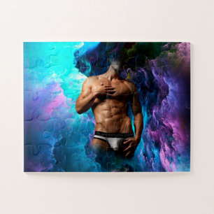 SlipperyJoe's artistic Man underwear bulge gay pri Jigsaw Puzzle
