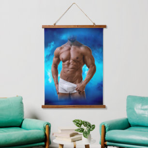 SlipperyJoe's artistic Masculine Man gay pride gif Hanging Tapestry