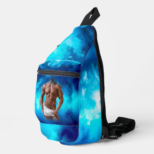 SlipperyJoe's artistic Masculine Man gay pride gif Sling Bag