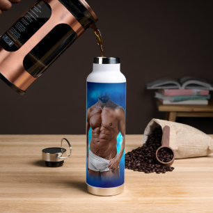 SlipperyJoe's artistic Masculine Man gay pride gif Water Bottle