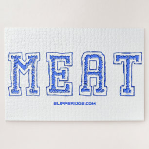 SlipperyJoe's artistic meat gay gifts LGBTQIA word Jigsaw Puzzle