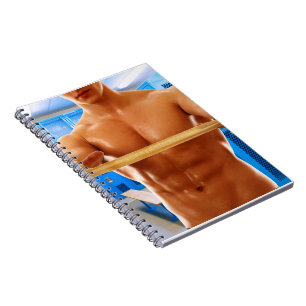 SlipperyJoe's artistic muscular man gay pride gift Notebook