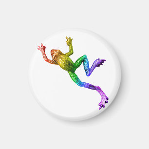 SlipperyJoe's artistic Pride Frog crawling gay gif Magnet