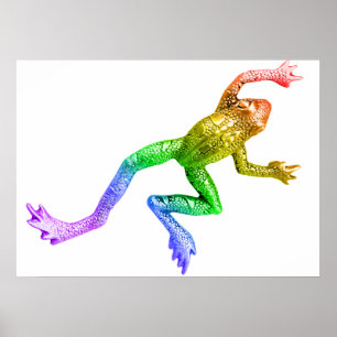SlipperyJoe's artistic Pride Frog crawling gay gif Poster