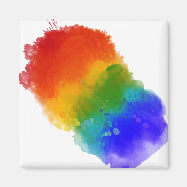 SlipperyJoe's artistic Pride Splatter gay pride gi Magnet (Front)