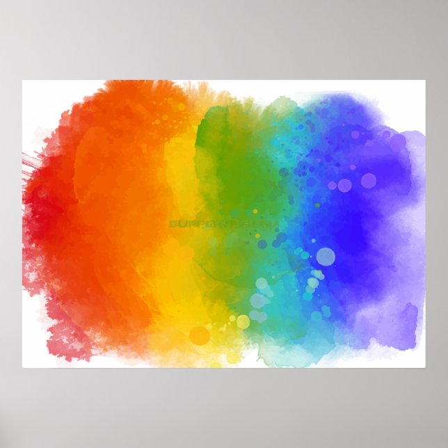 SlipperyJoe's artistic Pride Splatter gay pride gi Poster (Front)