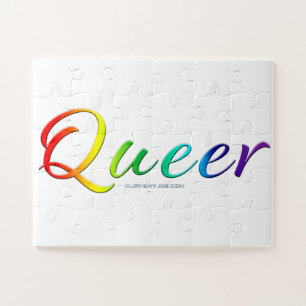 SlipperyJoe's artistic queer gay pride gifts LGBTQ Jigsaw Puzzle