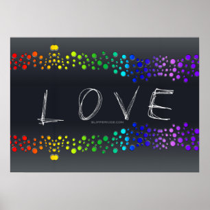 SlipperyJoe's artistic scribbled gay pride gifts   Poster