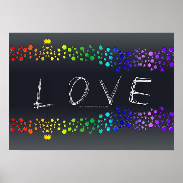 SlipperyJoe's artistic scribbled gay pride gifts   Poster (Front)