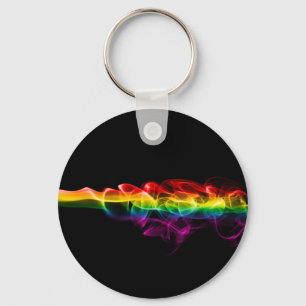 SlipperyJoe's artistic smoke gay pride gifts LGBTQ Keychain