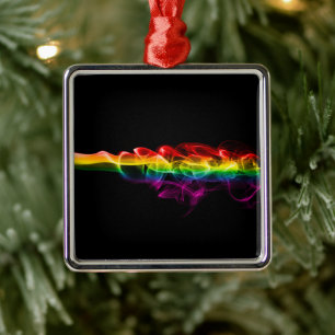 SlipperyJoe's artistic smoke gay pride gifts LGBTQ Metal Ornament
